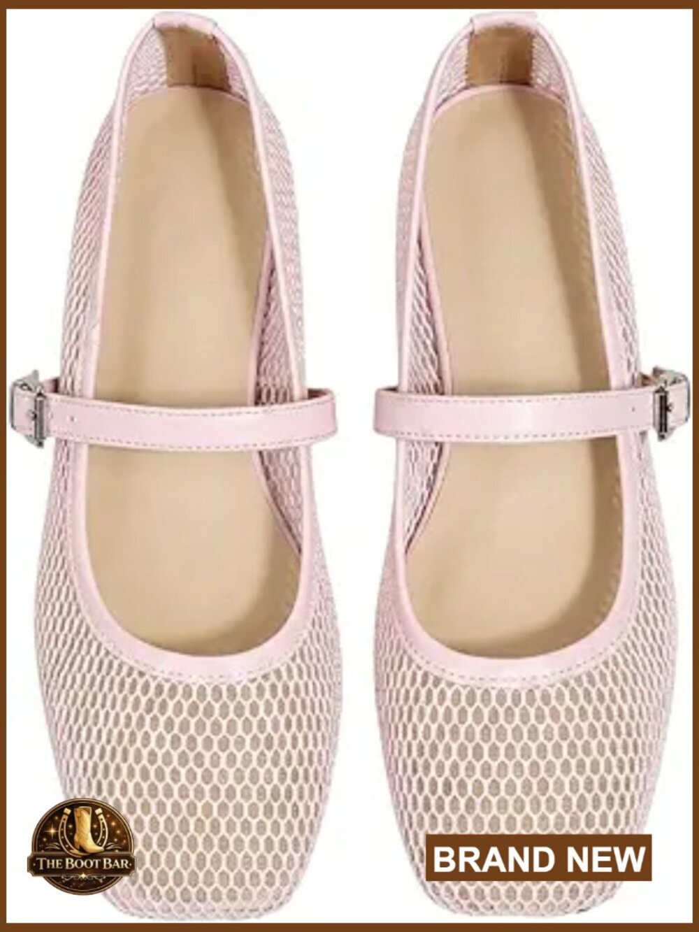 Mesh Ballet Flats Comfortable Square Toe Maryjane Flat Shoes Trendy